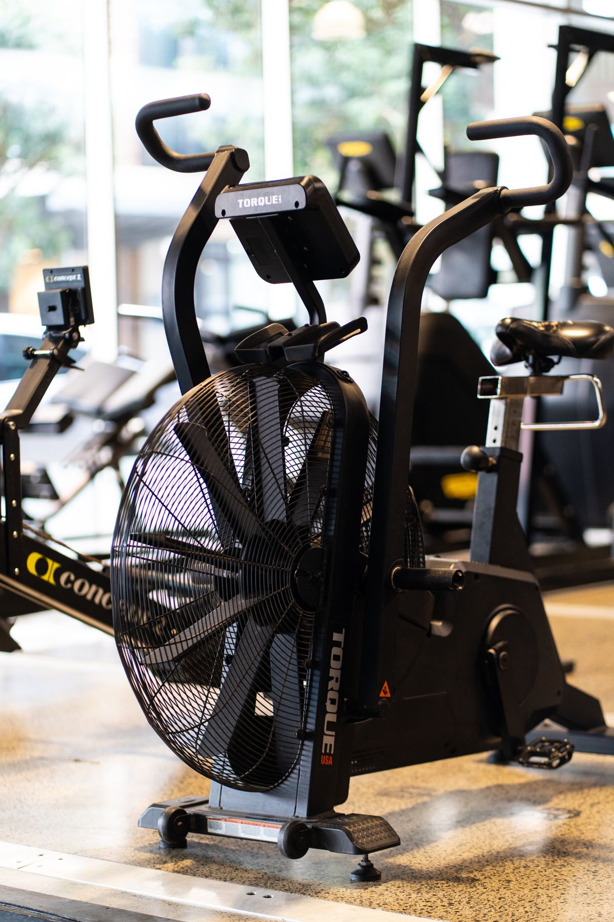 Assault bike detail at M2 Training Club, Grafton Auckland