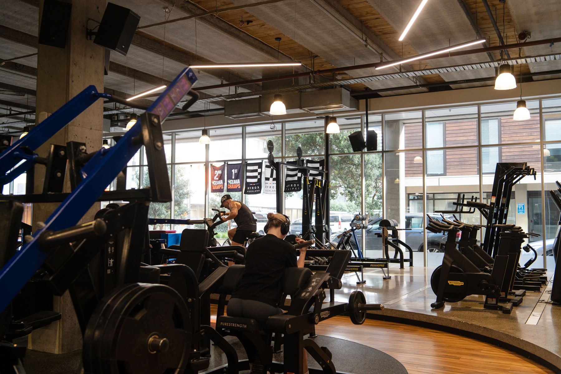 Rowing machines at M2 Training Club, Grafton Auckland