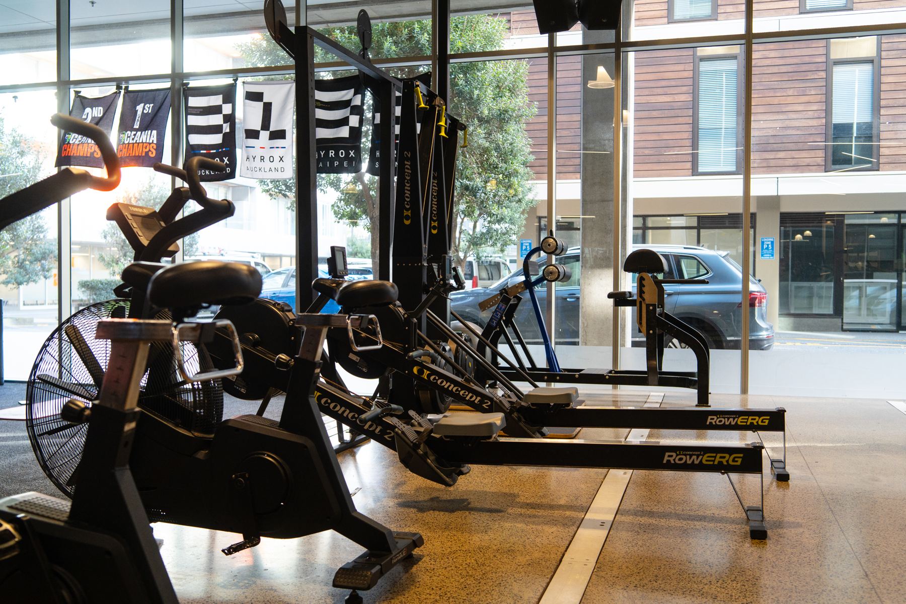 Assault bikes at M2 Training Club, Grafton Auckland