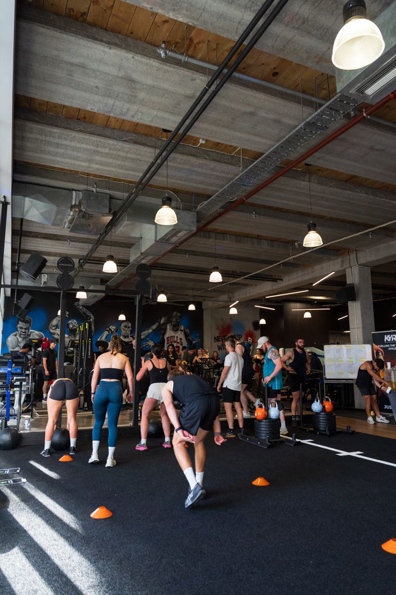 A busy group class on the M2 training floor