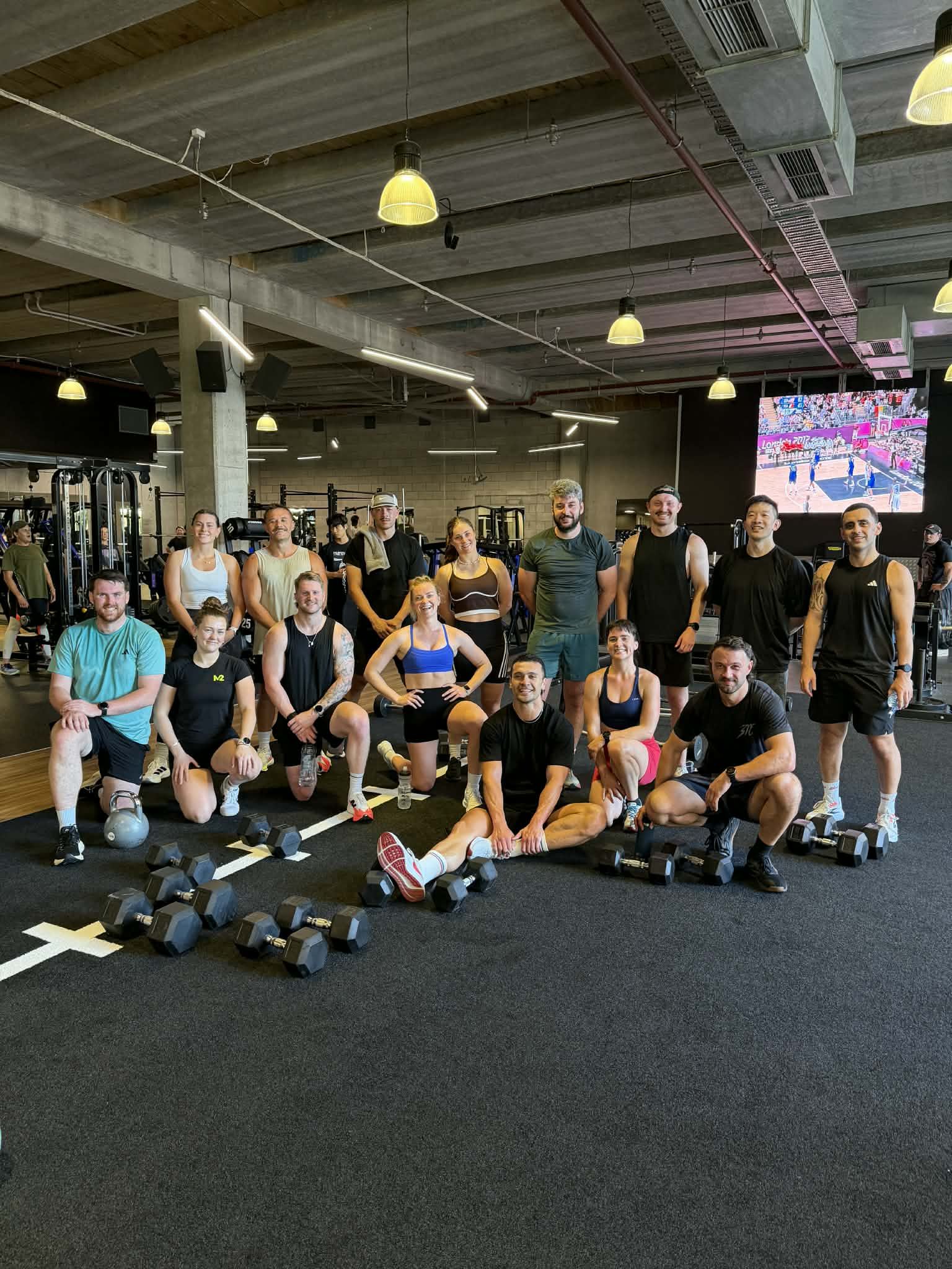 A group of M2 members together at the gym in Grafton, Auckland